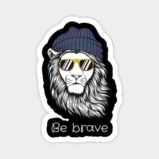 Brave Man Lion Magnet