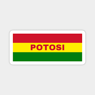 Potosi City in Bolivian Flag Colors Magnet