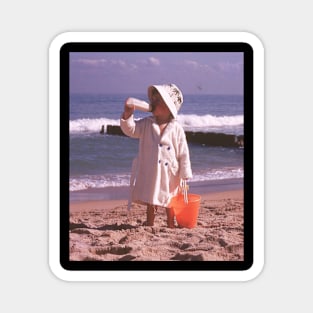 Beach Baby Vintage Photo Magnet