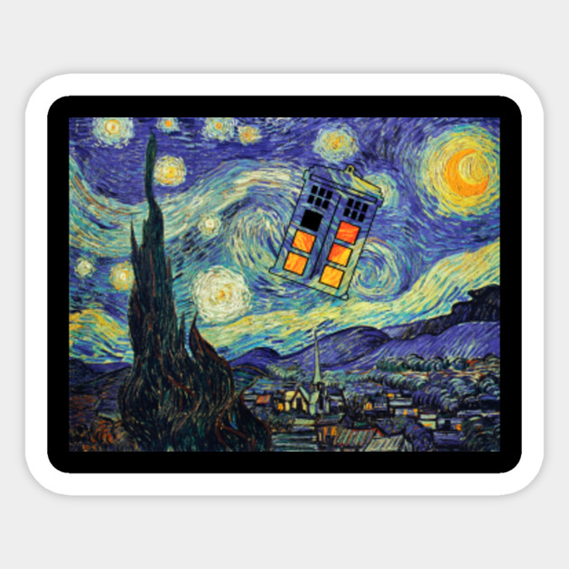 Tardis Starry Night Van Gogh Tardis Van Gogh Sticker Teepublic