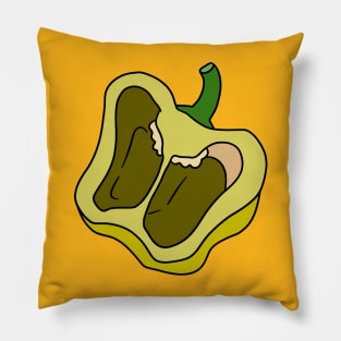 Yellow Bell Pepper Sliced in Half Pillow