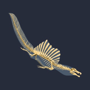 Spinosaurus Aegyptiacus (skeleton and silhouette diving) T-Shirt