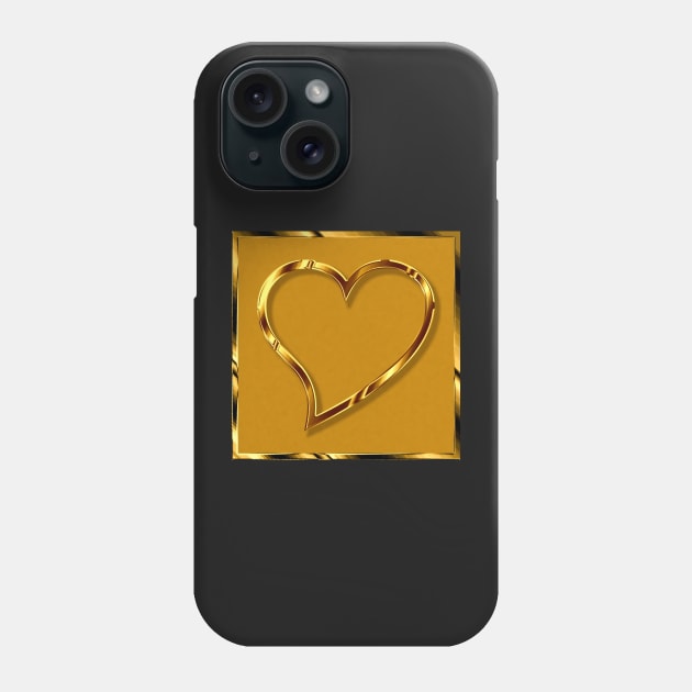 Golden heart. Phone Case by robelf
