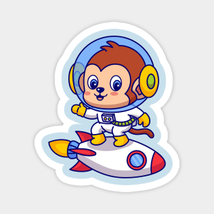 Surfing Monkey Astronaut Magnet