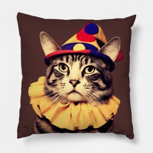 Funny Cat Meme Clown Costume Pillow