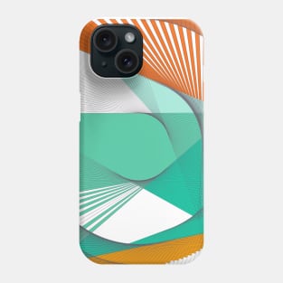 Geometric abstract pop art mint orange Phone Case