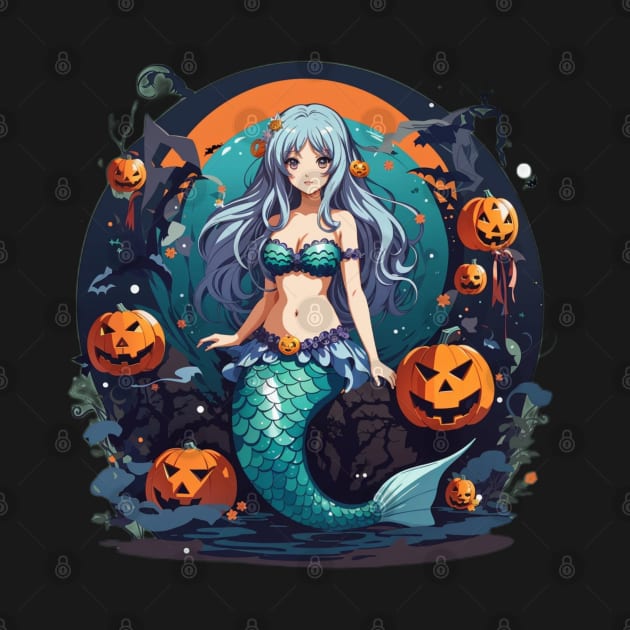 Orange Full Moon Mermaid by MGRCLimon