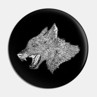 Wolf Head Sketch Pin