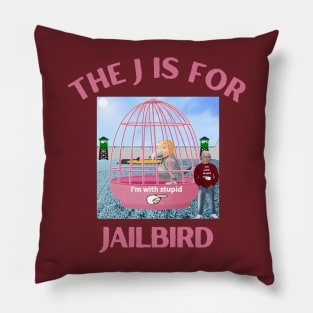 Donald J Trump Jailbird Mike Pence I'm With Stupid Pillow