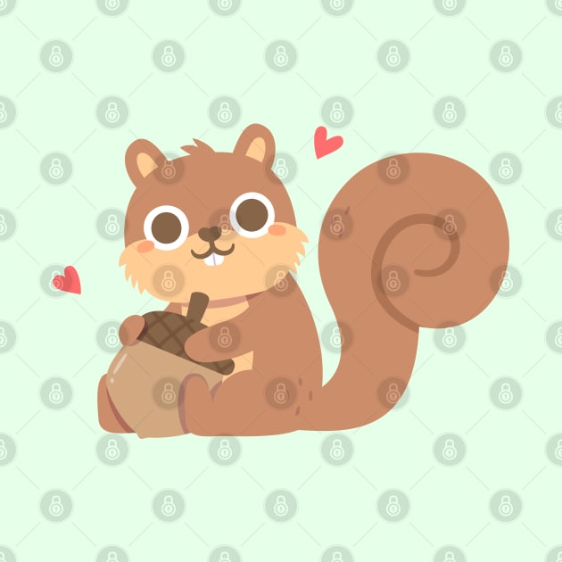 Cute Squirrel With Acorn by rustydoodle