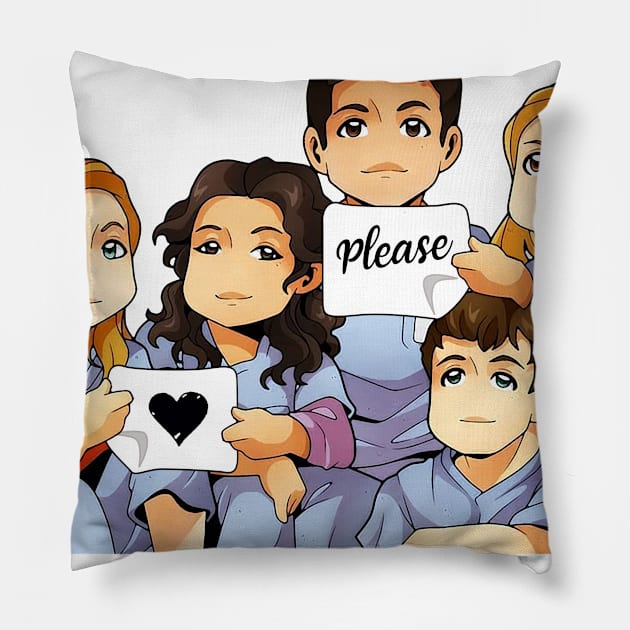 We Stay Here for you Please Stay Home For Us Nurse Gift Pillow by cruztdk5