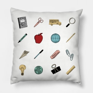 Cute Teacher School Supplies Pillow