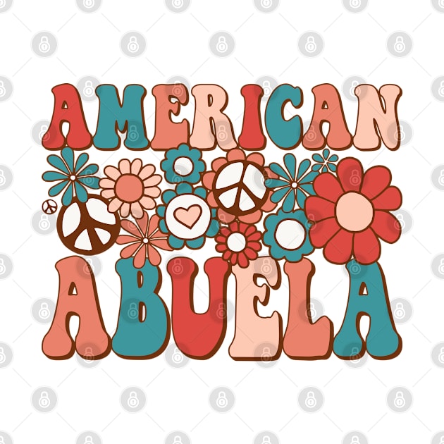 Retro Groovy American Abuela Matching Family 4th of July by BramCrye