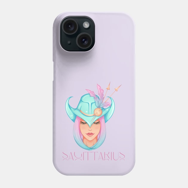 Sagittarius Zodiac Sign Beautiful Girl Phone Case by Violete Designs