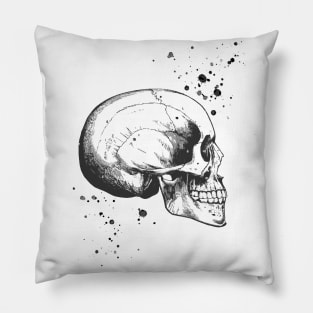 Skull Art • Illustration With Splashes Pillow