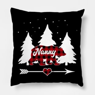 Nanny Bear Buffalo Plaid Christmas Matching Family Pajama Pillow