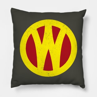 O&W Railroad NYO&W Railway Yellow & Red Logo Distressed Pillow