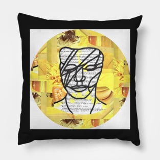 Splattered Bowie - Yellow Pillow