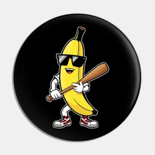 Banana playing baseball fruit lover baseball playser Pin