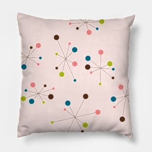 Mid Century Modern Lines and Dots Starburst Pillow