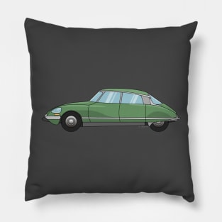 Citroen DS Green Illustration Pillow