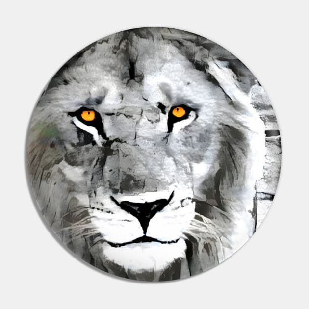 Lion Black and White Spray Paint Wall Pin by Nuletto