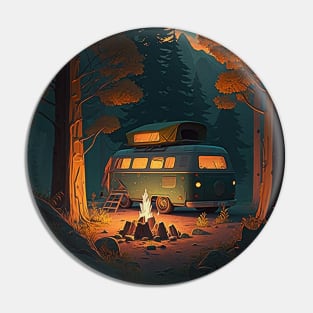 Camping Van, Adventure in the Forest, Camfire Pin