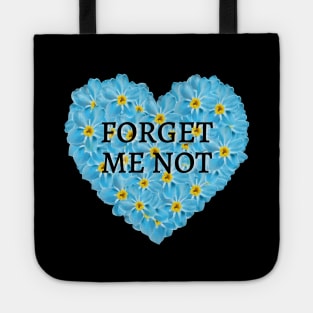 Forget Me Not Flower Heart Tote