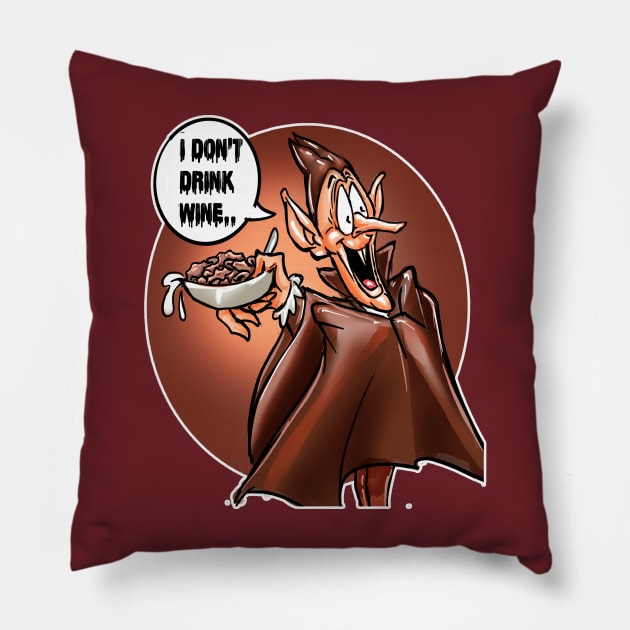 I Don't Drink Wine Pillow by Biomek