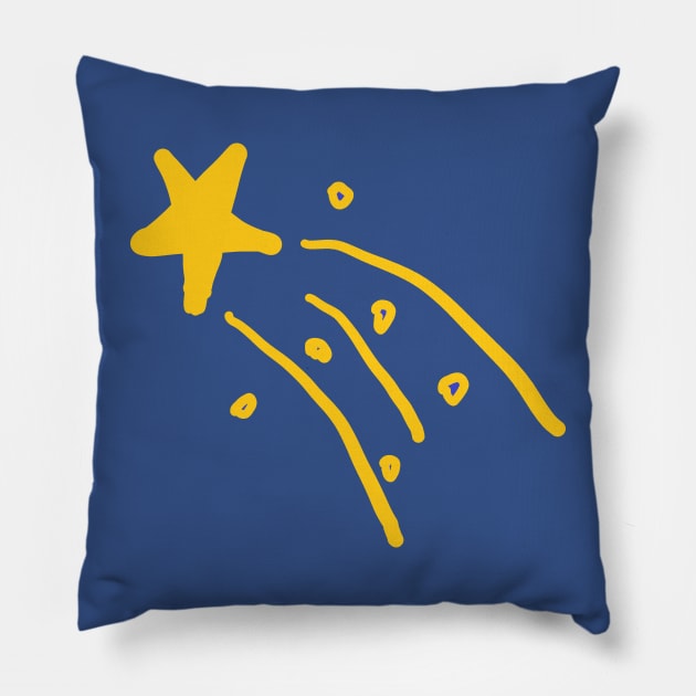 Shooting Star. A pretty, cute shooting star drawing. Pillow by Blue Heart Design