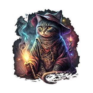 Magical Wizard Cat Fantasy Kitten T-Shirt