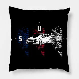 USA Car Racing Motorsport Pillow