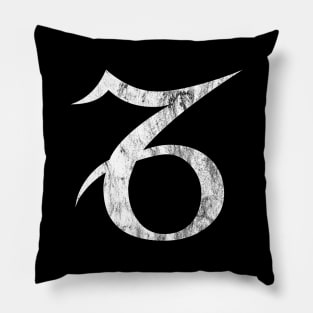 Capricorn Zodiac Horoscope in Distressed White Design Pillow