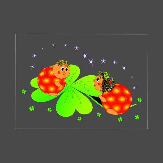 Adorable lady bug four leaf clover design by NYC Urban Expat