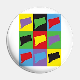 Connecticut Pop Art State Pattern Pin