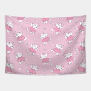 Cat ballet color pink Tapestry