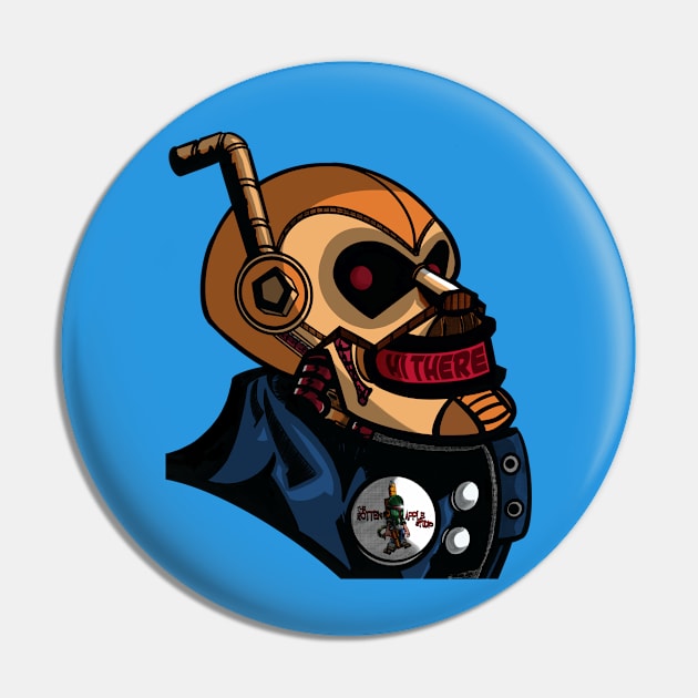 SMILLING RETRO ROBOT Pin by THE ROTTEN APPLE STUDIO