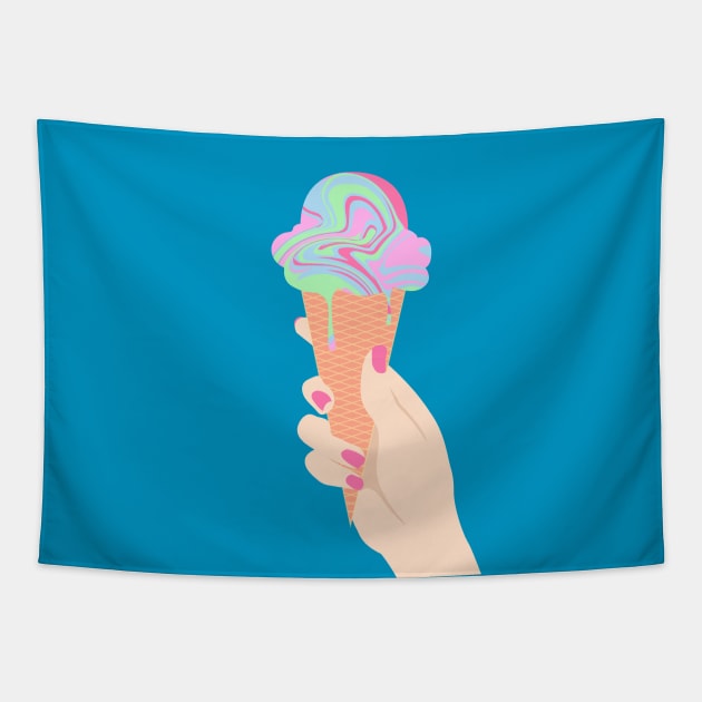 Acid Ice Cream Tapestry by Cider Printables