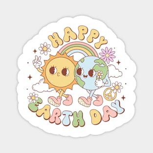 Happy Earth Day Retro Earth Day 2024 Environment Magnet