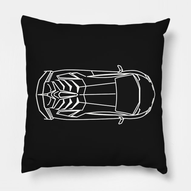 Lamborghini Aventador Rooftop Pillow by Aurealis