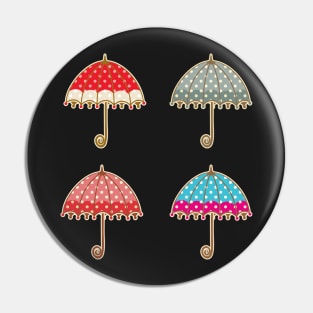 Unique Retro Umbrella Pattern Pin