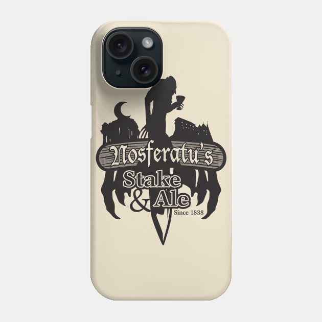 Nosferatu's Stake & Ale Phone Case by TedDastickJr