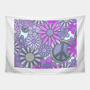 Pastel purple flower power Tapestry