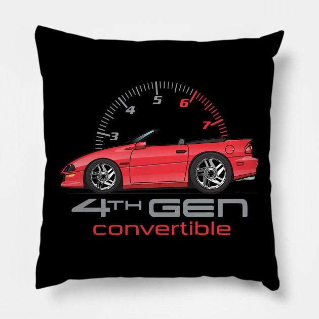 4th gen convertible-Red Pillow by ArtOnWheels