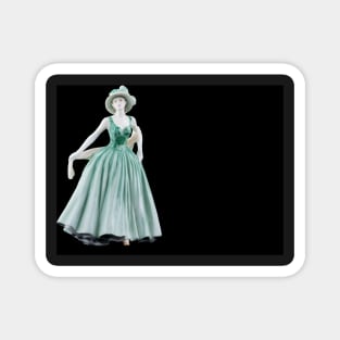 Bone China Figurine wearing a Green Dress Magnet