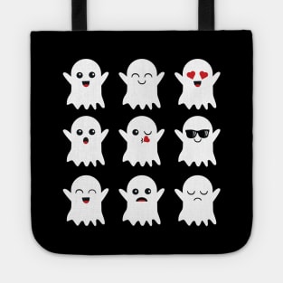 Cute Ghost Emoticon Funny Halloween Gift Tote