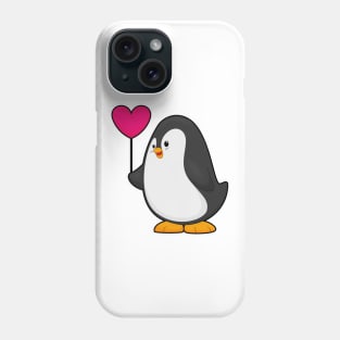 Penguin with Heart Balloon Phone Case