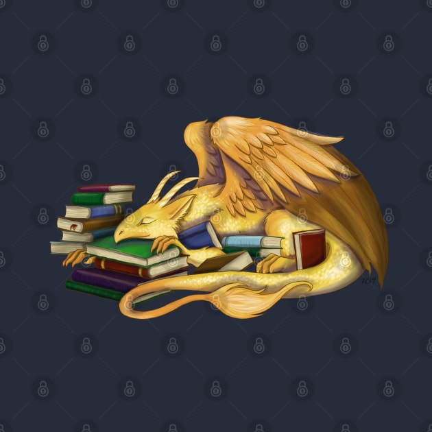 Sleepy Book Dragon by ruthimagination