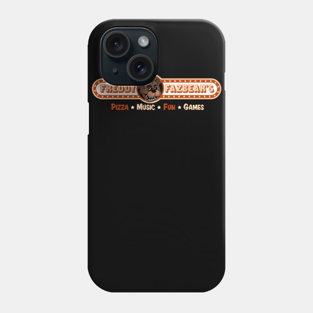 Freddy Fazbear Pizza Logo Five Nights Phone Case by DeepFriedArt