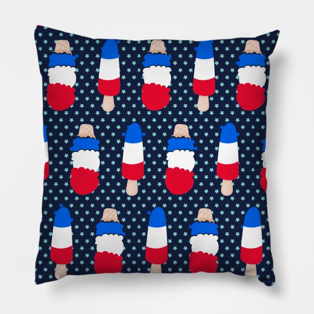 4th of July Cute Ice Pop Pillow by epiclovedesigns